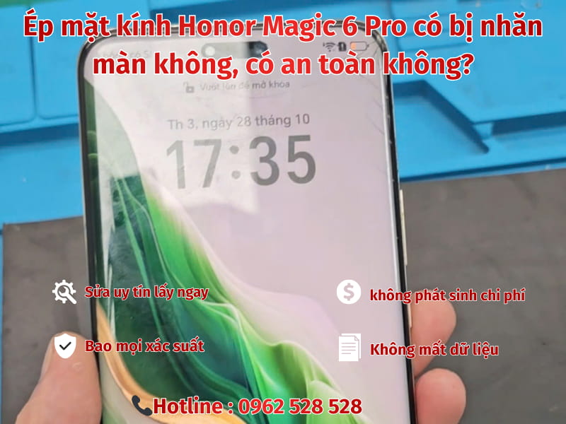 Ép mặt kính Honor Magic 6 Pro