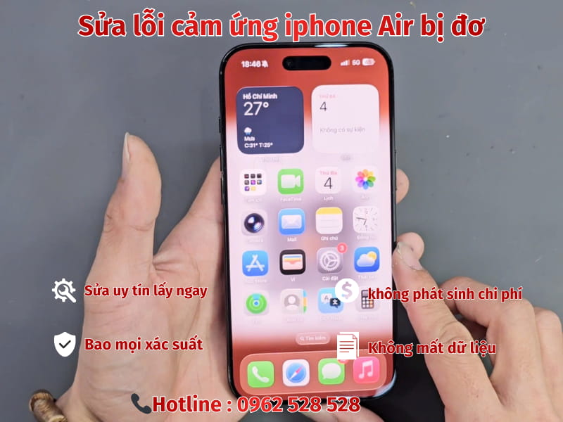 lỗi cảm ứng iphone Air bị đơ
